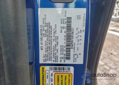 2018 Ford Fusion Se из США, поврежденный, VIN 3FA6P0H7XJR106311